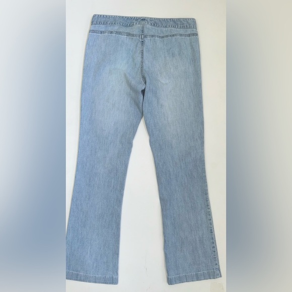 Theory Light Wash Jeans Size 6 Mid Rise Stretch Denim Bootcut Classic - Picture 4 of 10